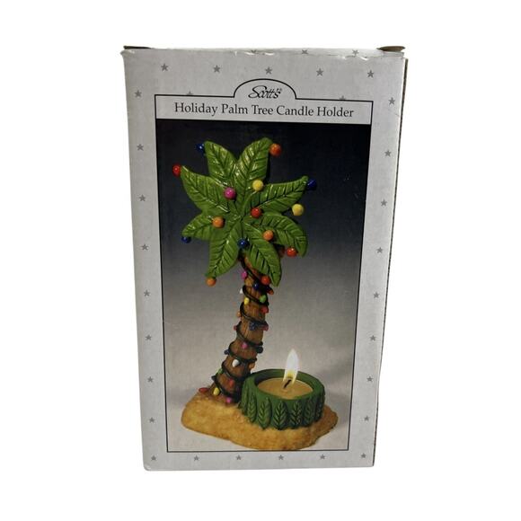 2 Scott's Palm Tree Tealight Holder Resort Collectible of Distinction Gift Deco - Picture 3 of 15